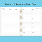 Daily Planner Undated - B5 To Do List Notebook Hourly Schedules, Spiral Appointment Planner for Women and Men, PVC Hardcover, Inner Pocket, Elastic Closure, 7" x 10", Blue Watercolor