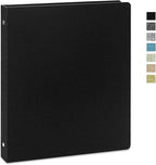 Vienrose 3 Ring Binder 1 Inch Round Rings with Linen Fabric Cover, Fits 8.5 x 11 Inch Paper, Durable Organizer for School, Office, Home, Recipes, Black
