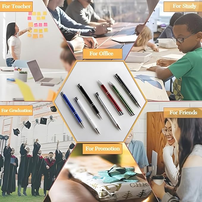 Yucold Customized ballpoint pens in bulk, personalized ballpoint pens with free engraving, for use in companies, enterprises, graduation anniversaries (Grey,260)