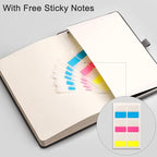 EMSHOI A5 Lined Journal Notebook - 120gsm Thick PU Leather Hardcover with Sticky Notes, 256 Numbered College Ruled Notebook for Work, School & Writing, 5.75" x 8.38" Dark Grey