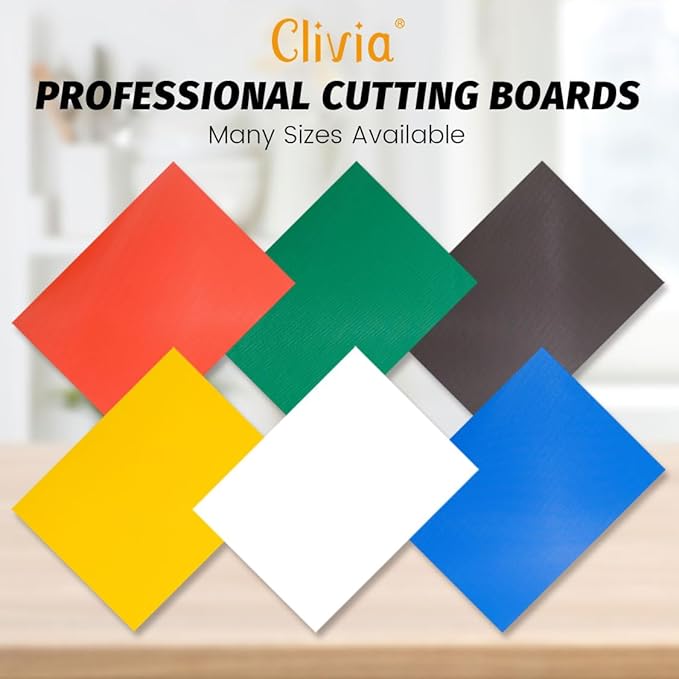 CMI Commercial Grade Cutting Board for Kitchens,Cutting Board Set,Plastic Chopping Board,18 x 12 x 1/2 Inch, Multi-Color 6 of Pack Set,NSF Certified,for Vegetable Meat or Cheese