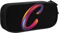 Pazacon Cute Initial Pencil Case for Kids Students, Large Capacity Pencil Pouch for Boys Girls, Letter Design Pencil Box Pen Bag Office Stationery Organizer, Rainbow Letter C
