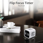 Productivity Timer Flip Gravity Sensor Cube Timer Countdown & Countup,Mute & Vibrate & Sound，5/10/30/60min & Custom Timing, Perfect for ADHD,Work,Learning,Kitchen Cooking (3, Black+White+Blue)