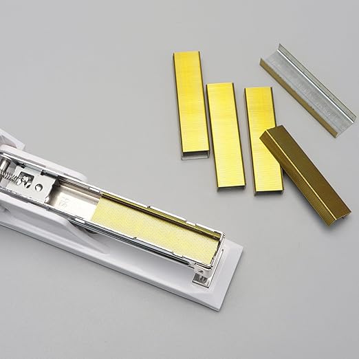 NatSumeBasics 6000 Pure Gold Staples Yellow Colored Staples for 26/6 Standard Stapler Refill Staple, School Office Supplies Accessories (Yellow)