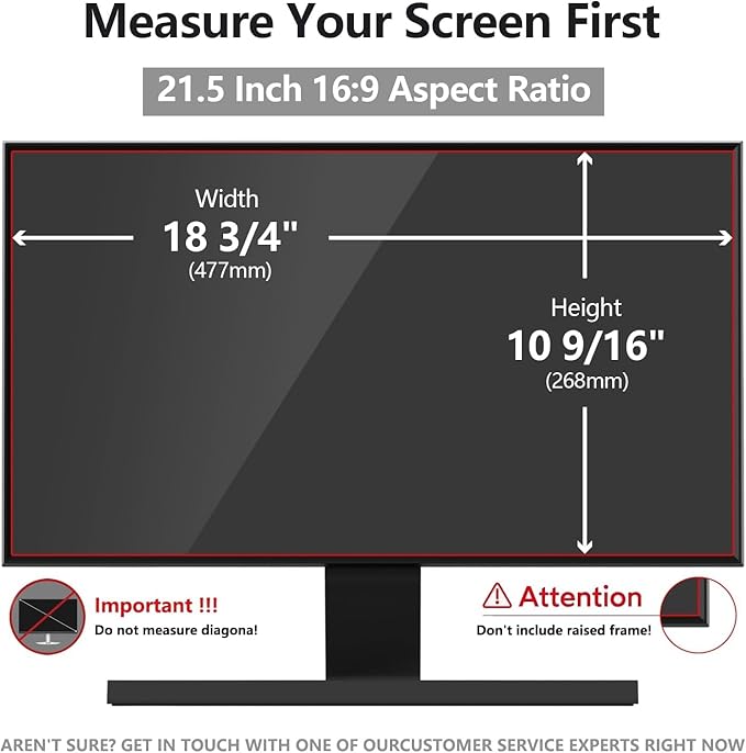Pozlle 21.5 Inch Computer Privacy Screen Shield [2 Pack] for 16:9 Widescreen Desktop Monitor - Anti-Glare Blue Light Privacy Filter and Anti Spy Privacy Screen Protector Film