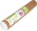 Paclord 3" x 18" Reinforced Kraft Paper Mailing Tube, Pack of 1 Tube with 2 Caps – Secure USPS Approved Poster Tube – Cardboard Tube for Shipping and Storing of Posters, Prints, Artwork, or Documents