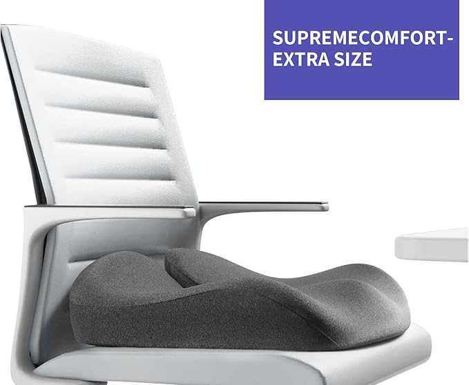 Pubemy SupremeComfort X-Large Gel Infused High Density Foam Seat Cushion for Office Chair, Kitchen Chair, Car Seats- Elevate Your Seating Experience -Pressure Sore and Tailbone Pain Relief
