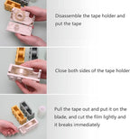 4 Pack Desktop Tape Dispenser Cute 4 Color Tape Dispenser for Gift Wrapping Tape Cutter for Office Home School and Crafts