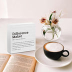 Difference Maker Definition Home Office Decor Wooden Box Sign Motivational Farmhouse Decorative Positive Office Desk Accessories Wood Plaque Affirmations Wood Table Sign for TV Cabinet Shelf