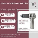 Handheld Car Vacuum Cleaner Cordless Powerful 25000PA Strong Suction Blowing AirDuster Brushless Motor 3Speeds Mini Portable Rechargeable Lightweight 4in1Vacuum Blower Car Home Office Vehicle Pet Hair