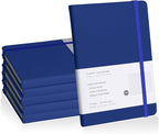 EMOMAS Lined Journal Notebook, 6Pack Hardcover Notebook for Men & Women – Journals for Writing, Work, School, Home & Daily Notes, 160 Pages – Medium A5, 5.7"x8", 100 gsm Thick Paper (Blue)