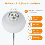 LEPOWER Metal Desk Lamp, Adjustable Goose Neck Table Lamp, Eye-Caring Study Desk Lamps for Bedroom, Study Room and Office (White)