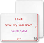 Small Dry Erase Board 9x12 (2 Pack) – Mini White Board for Kids & Students, Double-Sided Portable Whiteboard Small Dry Erase Board for Classroom, Office & Home Learning