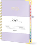 Forvencer 2026 Planner, Hardcover Calendar Planner Weekly and Monthly, Jan 2026 - Dec 2026, 6" x 8", Spiral Agenda Book with Tabs, Exquisite Daily Journal Organizer for Home School, Purple