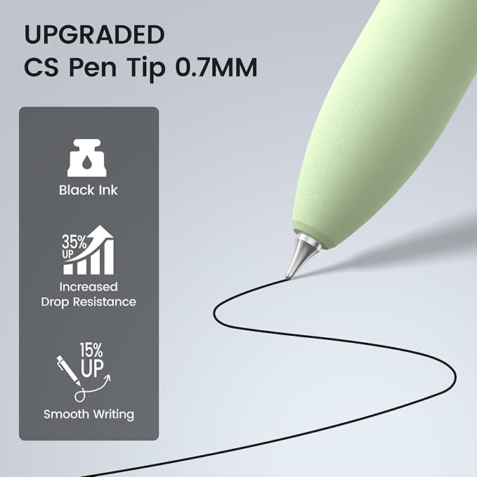 JIMMIDDA 16Pcs Black Gel Pens - 0.7mm Medium Point Black Ink Pens | Smooth Writing - Quick Drying Retractable Pen for Men Women (Gradient - 16Pcs)