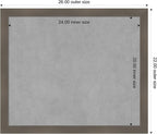 Amanti Art Grey Framed Magnetic Board 22x26 Medium Vision Board for use with Magnets, 100% Metal Sheet to Display Items as Office Decor or for Home Organization in mudroom, Kitchen or Kids Room