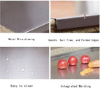 BILLAMB Stainless Steel Cutting Boards for The Kitchen, Suitable for Meat, Fruits, Vegetables, Bread, and Baking Large-sized Cutting Boards (40 x 30cm/15.7 x 11.8 in)