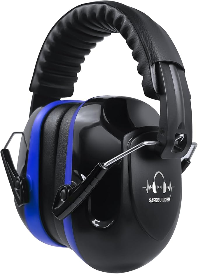 SAFEBUILDER Ear Muffs Noise Reduction SNR 33dB Adjustable Lightweight Safety Earmuffs Sound Proof Noise Cancelling ANSI