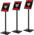Golemas Sign Stand for Display, 11lbs Integrated Rod Heavy Duty Pedestal Floor Signage Stand Holder, for Outdoor or Indoor Advertising (8.5 x 11, Black, 3Pack)