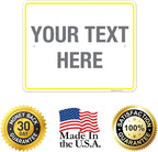 Personalized Custom Customize for Office, Business, Workplace, Home, Airbnb, Delivery Yellow Sign, 24x30 Inches, Rust Free .063 Aluminum, Fade Resistant, Made in USA by Sigo Signs