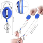 Retractable Badge Holder with Carabiner Reel Clip and Key Ring for ID Card Key Keychain Holders Blue 10 Pieces by Moever