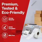 1 1/4” × 1”Direct Thermal Printer Labels, 10 Rolls, 13,800 Matte White Thermal Barcode Labels with Strong Adhesive, Compatible with Zebra & Eltron Printers (No Ink or Toner Needed)