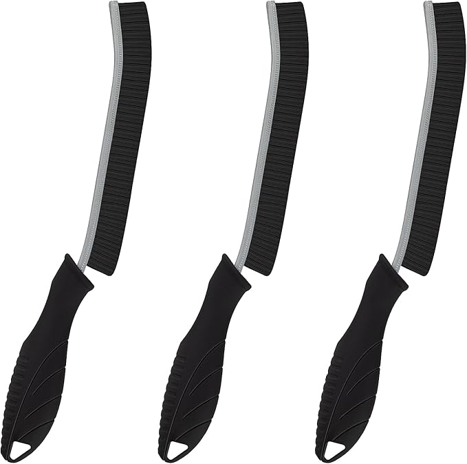 KMOSENIA Cleaning Brush - 3 Pcs Hard Bristle Crevice Cleaning Brush, Grout Brush, Scrub Brush Cleaning Supplies, Gap Cleaning Tools for Bathroom Kitchen Toilet Window Track (3, Black)