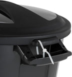 United Solution 20 Gallon Round Waste Container, Black, Easy to Carry Garbage Can with Sturdy Construction, Pass-Through Handles & Attachable Click Lock Lid, Indoor or Outdoor Use, 2-Pack, (TI0087)