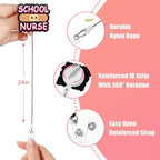 Aoryalps School Nurse Retractable Badge Reel Holder Retractable with ID Clip for Nursing Name Tag Card Nursing Student Teacher Doctor Medical Assistant Work Office Clip-Gifts for Nurse
