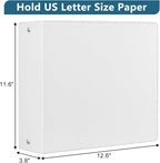 CIXILDTS 3-Inch 3 Ring Binder, Standard 3" Round Ring Binder Fit Letter Size Paper, Presentation View Binders, White, 10-Pack