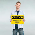 Custom OSHA Style Caution Sign 12" x 18" Aluminum Sign, Customizable "Your Text Here", by AccuformNMC Made in USA