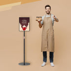Newzueby Sign Holder Stand 8.5x11 inch - Flip Open Pedestal Floor Standing Sign Holder, Adjustable Versatile Sign Stands for Display, Floor Sign Holder with Easy Replacement for Events and Promotions (1 PACK)