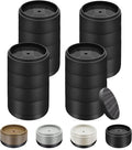 Furniture Risers Bed Risers Heavy Duty 1 inch, 2 inch, 3 inch, 4 inch Round Adjustable Bed Lifts Riser for Desk Legs Table Couch Sofa Chair Refrigerator Washing Machine (1+1+1+1 Inch, Black, 4 Pack )