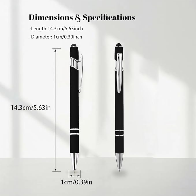 CRME Bulk Custom Pens Personalized Customized Engraved Writing Pen with Name Logo Soft Grip Ball Point Pen for Men Women Smooth Writing Black Ink for Business School Office Green