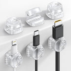 6Pack Cord Organizer, Office Desk Accessories - Lamicall Clear Cable Management Clips, Home Workspace Chritsmas Organization Accessories, Nightstand Desk Decor, Dorm Room Desktop Gadget Essentials