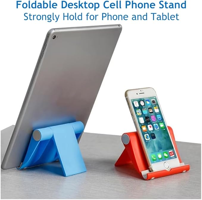JUSDIQIR Cell Phone Stand for Desk Foldable Cell Phone Holder Desk Tablet Holder Mobile Phone Dock, Multi-Angle Universal Adjustable Tablet Dock Compatible with Most Cell Phones (Green)