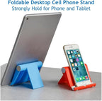 JUSDIQIR Cell Phone Stand for Desk Foldable Cell Phone Holder Desk Tablet Holder Mobile Phone Dock, Multi-Angle Universal Adjustable Tablet Dock Compatible with Most Cell Phones (Green)