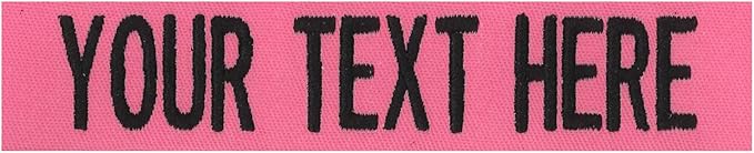 Custom Uniform Name Tapes Solid Colors. Made in The U.S.A. Ships Under 24 Hours. Pink Fabric, 4 Inch Sew on