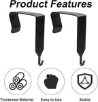 OSVJE 4 PCS Over The Door Hook, Universal Cubicle Hangers Metal Partition, Office Hook for Hanging File Bins/Keys/Whiteboard (Black)