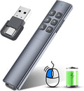 Presentation Clicker with Air Mouse - USB C Wireless Presenter Remote Clicker with Light Pointer, RF 2.4GHz PowerPoint Clicker for Presentation, Computer Pointer Clicker Slide Advancer for Mac,Laptop