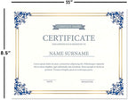 Empire Blue, Gold & White Parchment Certificate Papers - Pack of 100, Laser & Inkjet Printer Compatible, for Office, Business Awards, Graduation, School Diplomas, 8-1/2" x 11" on 60 lb. Text Stock