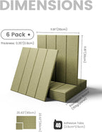 Fluxynara Large Felt Bulletin Board 48" x 36" Cork Board Alternative - 6 Pack with 40 Safe Removable Adhesive Tabs, Cork Boards for Walls Cork Board for Home Office Classroom Pin Board (Olive Green)