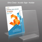 SVOPY Acrylic Sign Stand Holders - 8.5 x 11 Inches Clear Plastic Table Paper Display Stand, Suit for Displaying Posters, Picture, Flyers, Menu - 18 Pack