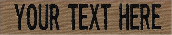 Custom Uniform Name Tapes Solid Colors. Coyote Brown Fabric, 4 Inch Sew on