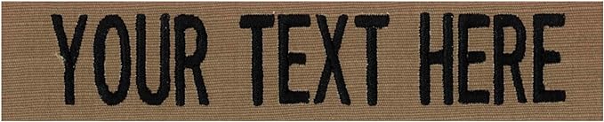 Custom Uniform Name Tapes Solid Colors. Coyote Brown Fabric, 5 Inch Sew on