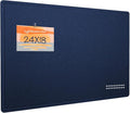 Lightomorrow Bulletin Board, 24 x 18 inches Felt Board Decorative Pin Board, Cork Board Alternative for Wall, Foldable Photo Board Self-Adhesive Vision Board with 20 Pushpins - Dark Blue