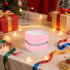 ODISTAR Desktop Vacuum Cleaner,Mini Table dust Sweeper Energy Saving,High Endurance up to 400 mins,Cordless&360º Rotatable Design for Cleaning Hairs,Crumbs,Computer Keyboard (Pink Charging)