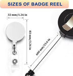Custom Retractable ID Badge Holder Clip, Personalized Badge Reel with Logo Photo Text for Office Worker, Medical MD RN, Nurse, Doctor, Teacher, Student,Round 1.26 inch,1,2,10,50 Bluk