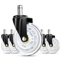 RidRed Gaming Chair Wheels - Heavy-Duty Office Chair Wheels - Replacement Rubber Casters - Universal Fit 3 Inch Chair Casters, Noise Free, Fits 98% Chair, for All Floor (White)