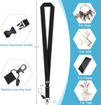 Black Badge Holder Retractable Lanyard, Lanyards for ID Badges Name Tags Vertical Card Holder, Detachable Lanyard Badge Reel Retractable, Teacher Nurse Workers Women Office Gifts